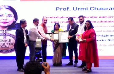 SBSU Faculty Member Ms. Urmi Chaurasia Honoured with Pharmacy Shiksha Ratna Award 2026 by Pharmacy Council of India